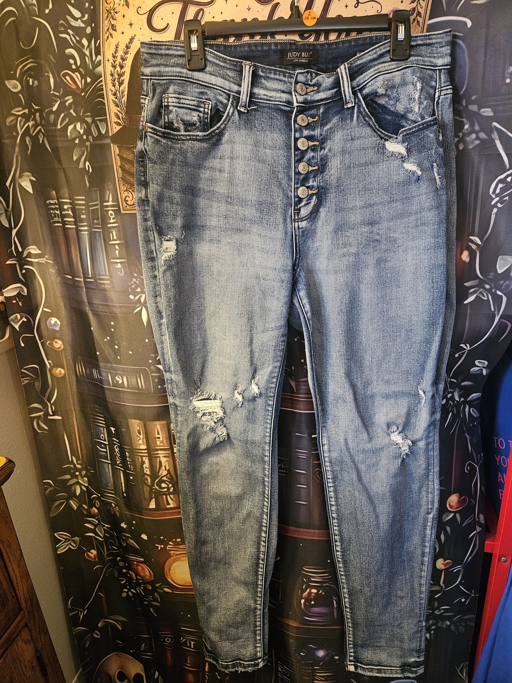 Judy Blue Distressed High-Rise Skinny Jeans in Light Wash